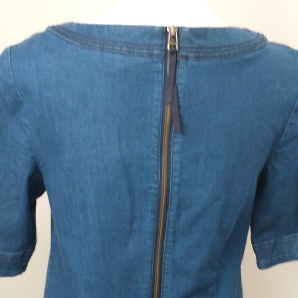 New Boden stretchy denim pleated a-line dress 2 - Picture 7 of 10